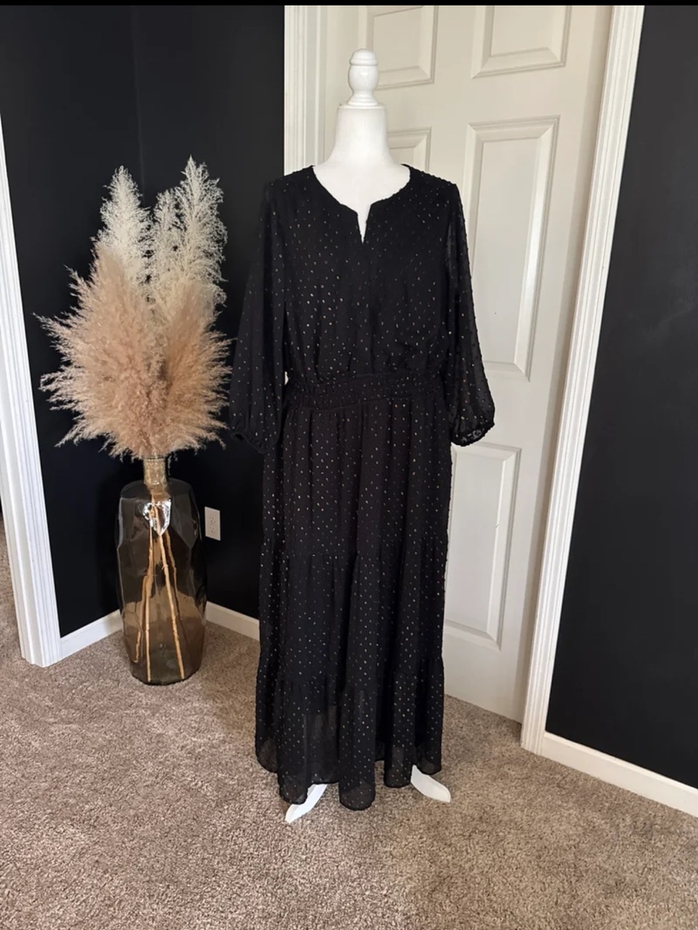 NWT TORRID Y-Neck Polka Dot Maxi Dress size 1 or 1XL - Picture 5 of 12